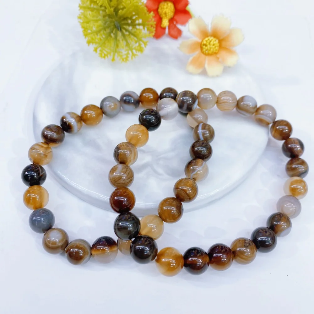 6MM Natural Agate African Jade Stone Bead Bracelet Homme Quartz Lava Tiger Eye Bracelet Made of Natural Stone Jewelry for Women