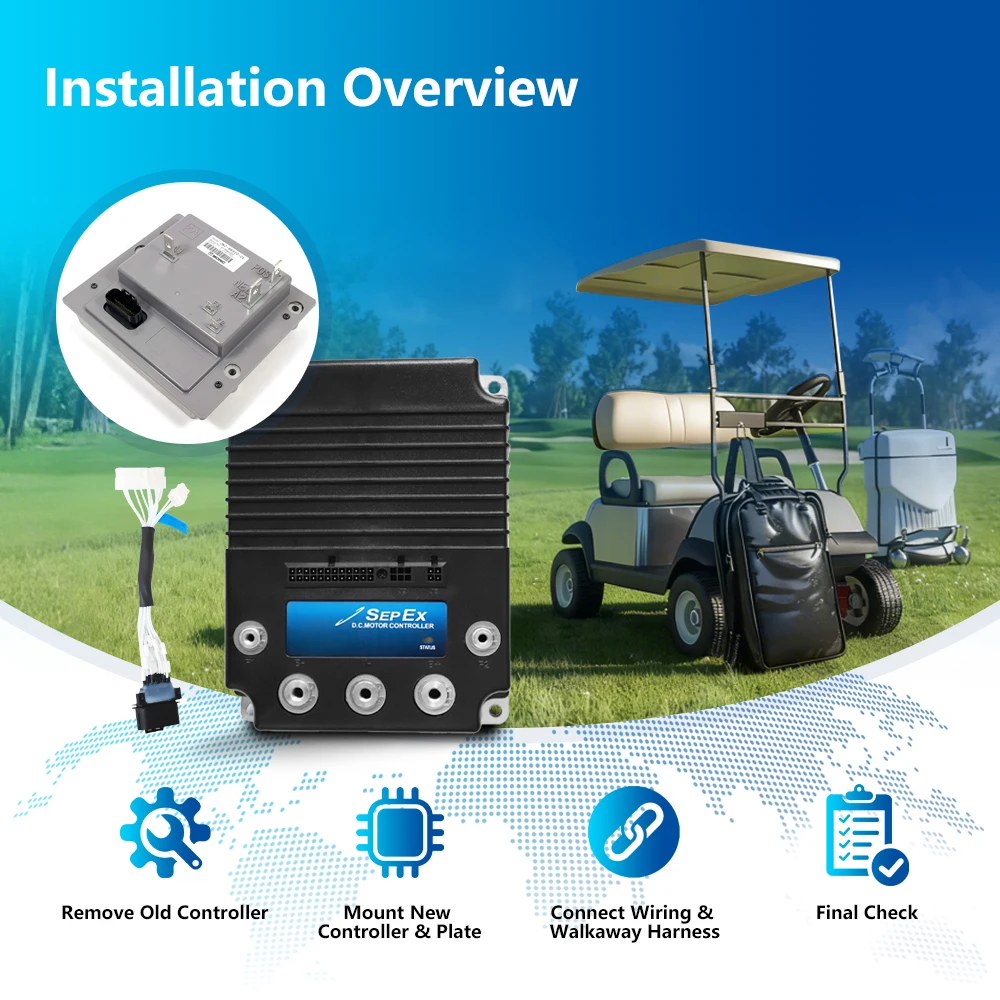 New 48V 500Amp DC Motor Controller for Curtis 1268 to Yamaha G19 G22 G19E G22E 1996-2007 Golf Cart