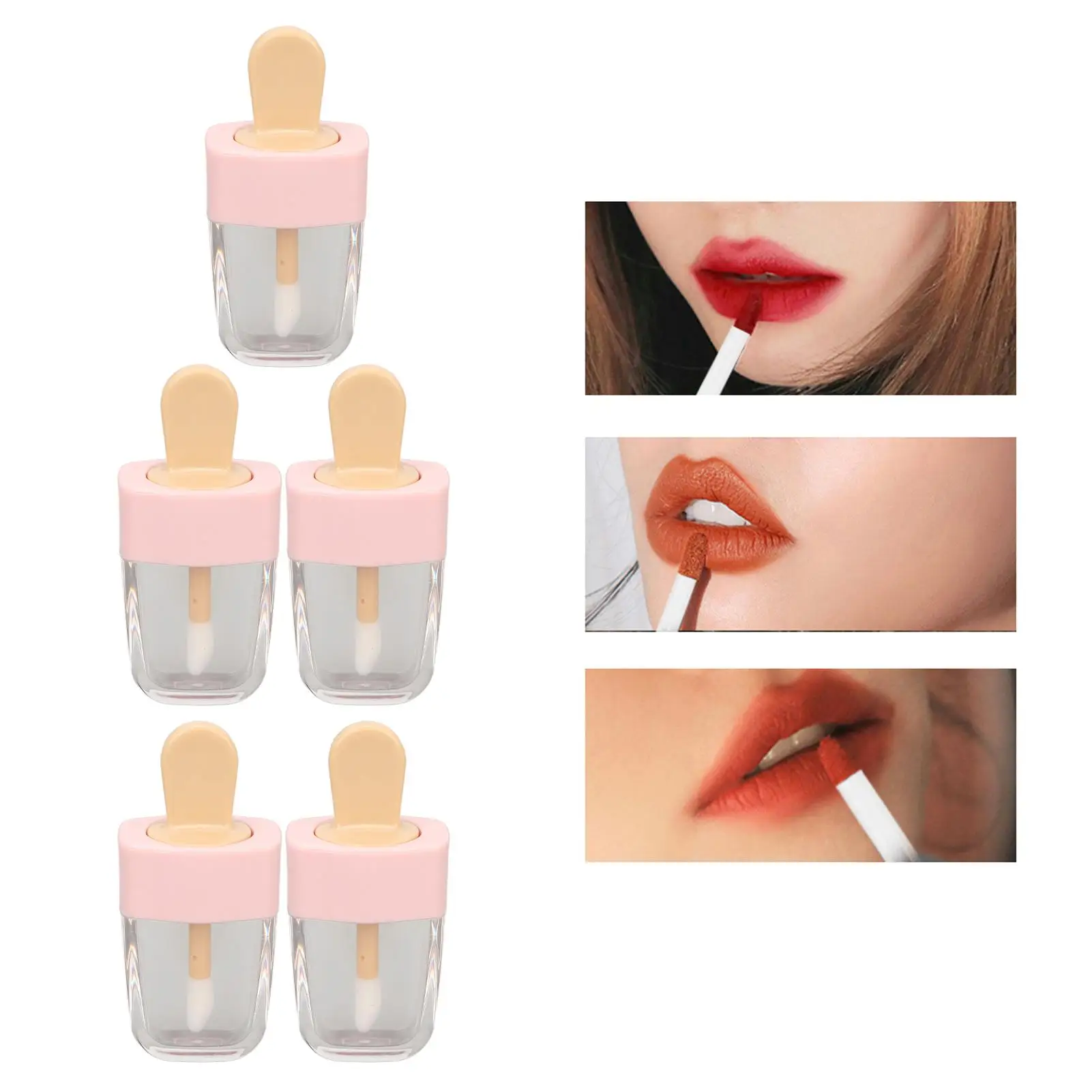 5ml Portable for lip Gloss Tubes | Empty for lip Gloss Containers with Tight Lid | Ice Cream Shaped | Ideal for diy Cosmetics