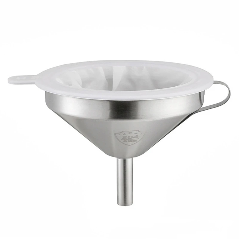 

Versatile Set of Stainless Steel Filters Kitchen Oil Liquid Funnel Metal Funnel