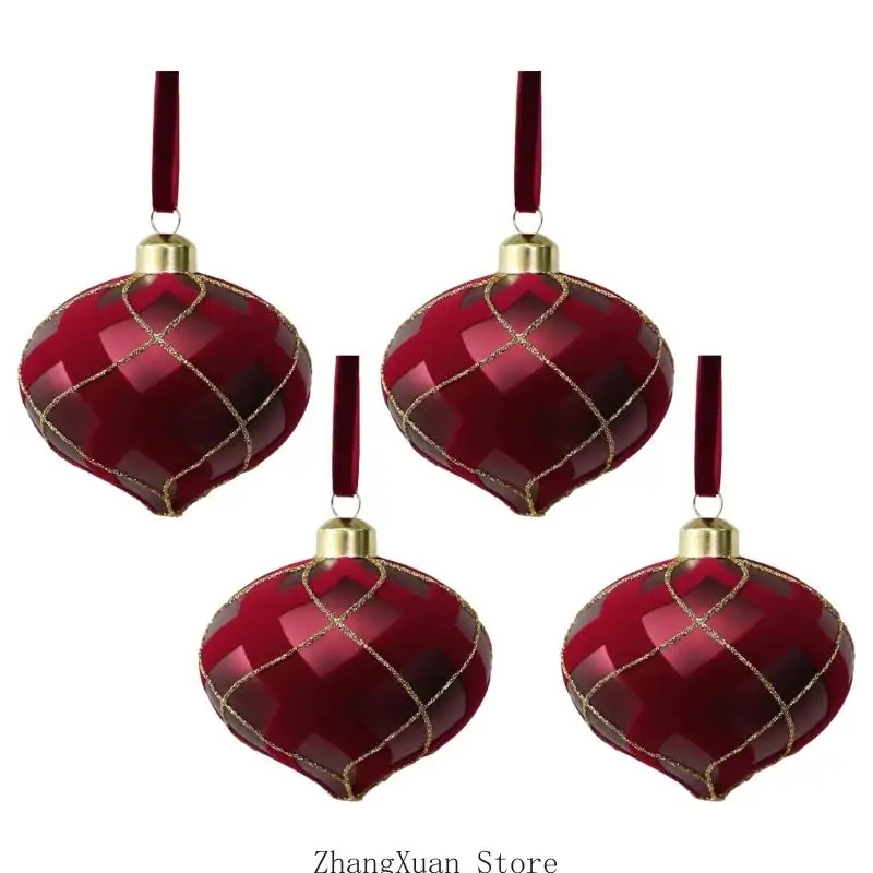 Baumschmuck-Set zum Aufhängen mit Goldverzierung für Feiertage, 3 x – Detail 3