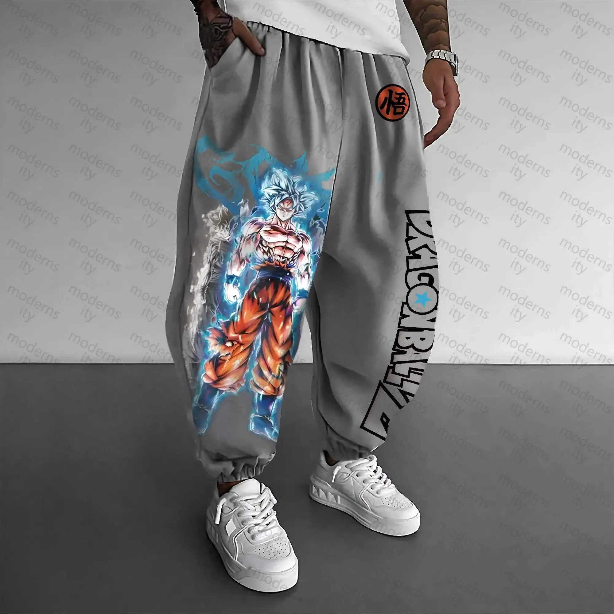 Sudadera con capucha gris Dragon Ball Super Goku para hombres y mujeres, jersey con estampado de personajes de Anime con logotipo naranja y diseño de pecho Wu informal