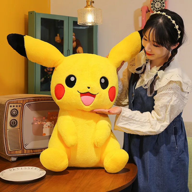 30-90cm Pokemon Large Rabbit Plush Toys Pikachu Kawaii Anime Stuffed Dolls Pokémon Soft Stuffed Giant Pillow Gift for Childrens