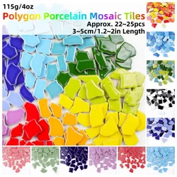 115g/4oz(Approx. 22~25pcs) Polygon Porcelain Mosaic Tiles 3~5cm/1.2~2in Length Irregular Ceramic Tile DIY Craft Materials