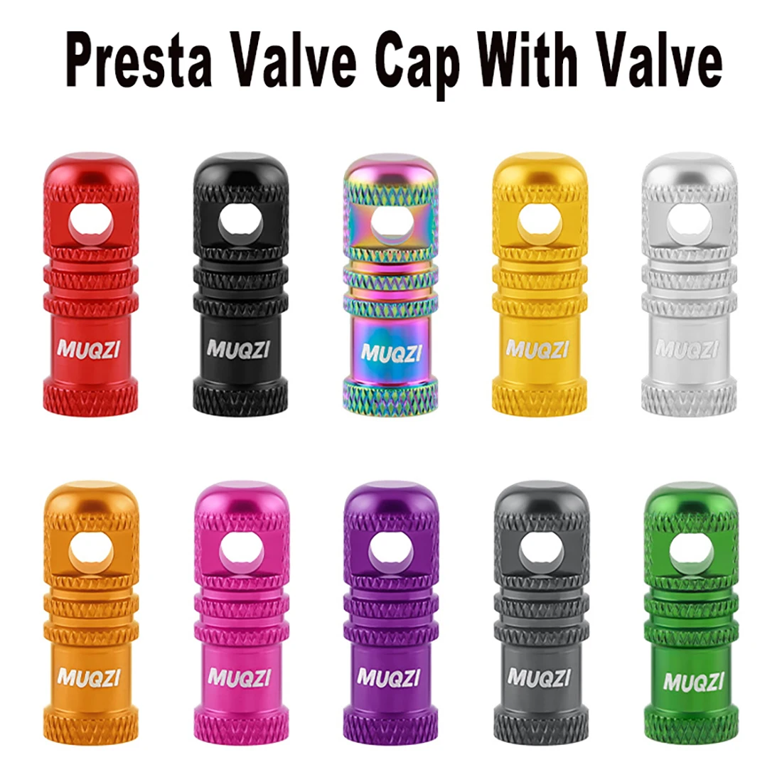 2PCS Bicyle Valve Cap with Valve Core Removal Function Portable Aluminum Alloy Bike Tubeless Tire Valve Stem Cap MTB Accessories