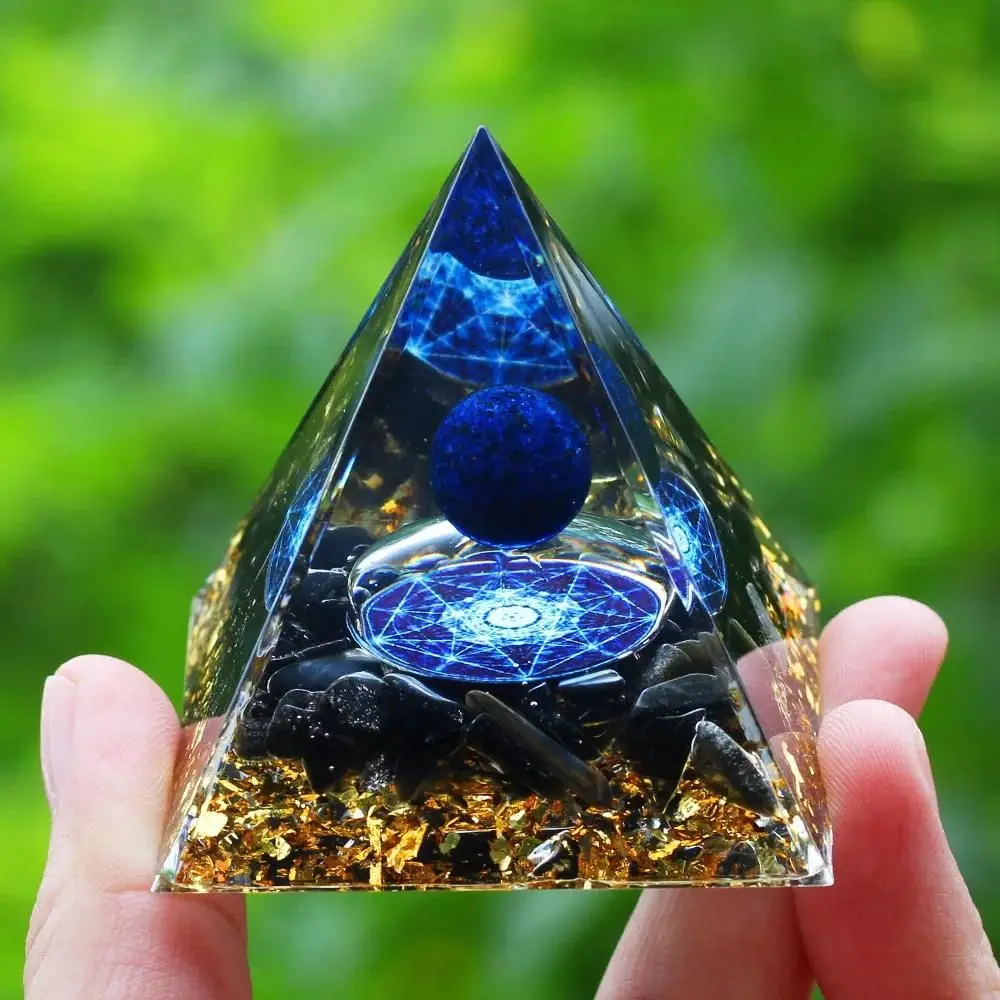 6cm Big Energy Generator Orgone Pyramid Crystals Stone Peridot Healing Reiki Chakra Meditation Tool Home Decor Birthday Gift