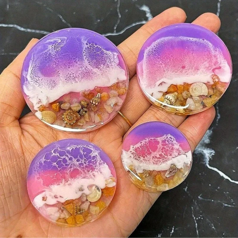 แม่พิมพ์เครื่องประดับแม่เหล็กแบบวงกลม 32 ช่อง, พวงกุญแจวงกลมตกแต่งแม่พิมพ์เรซินซิลิโคน (ไม่มีรู) งานฝีมือ