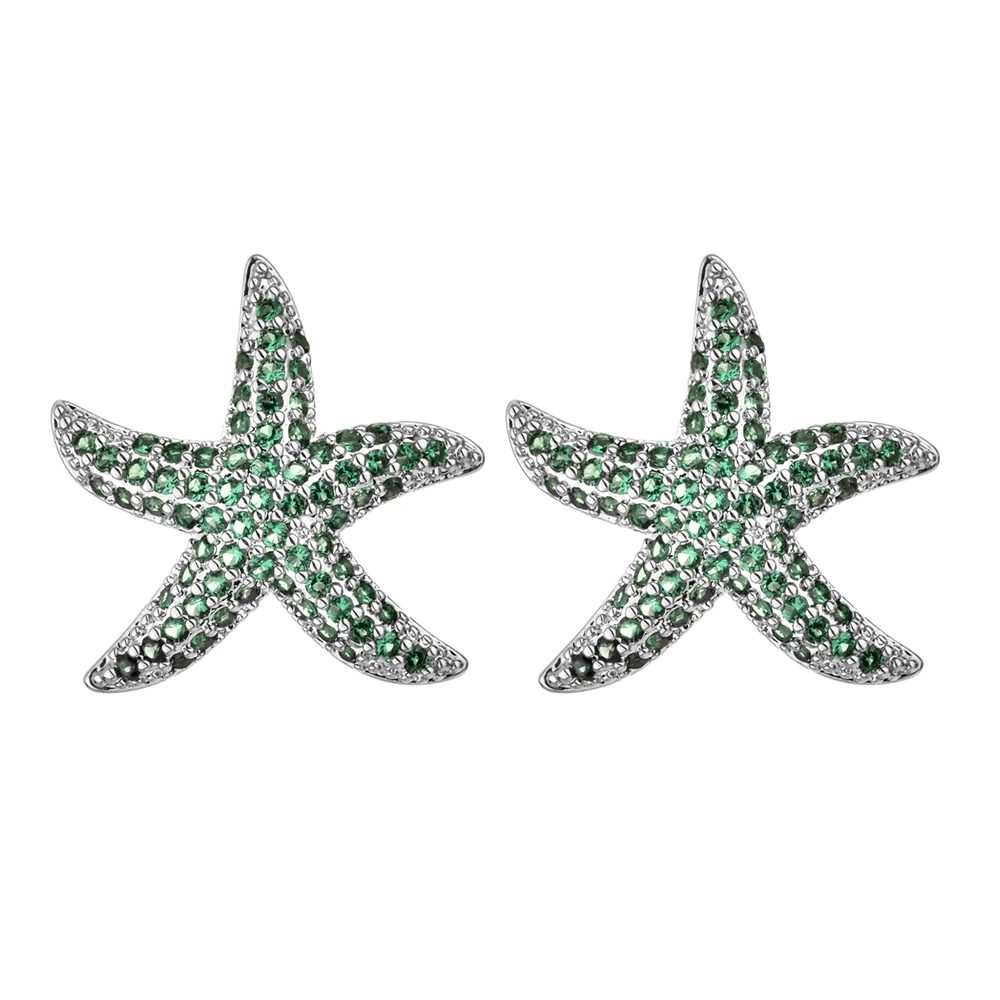 Korean version of fashionable and minimalist small starfish micro set zircon earrings for women/girls as a jewelry gift ER-631