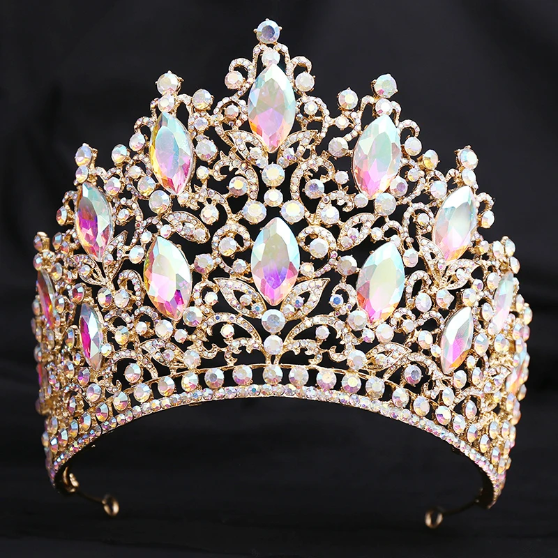 Rhinestone Crystal Large Tiaras and Crowns Bridal Wedding Hair Jewelry Party Prom Miss Pageant Crown Big Diadem