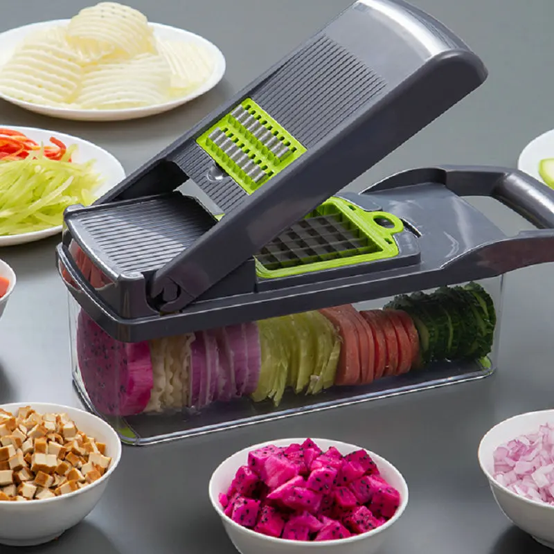 Fullstar Pro Food Black Slicer with 7 Blades - Vegetable Chopper, Spiralizer & Onion Chopper in One Multi-Functional