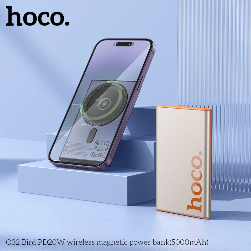 

HOCO Q32 Power Bank 5000mAh With 20W PD Fast Charging Powerbank Portable Battery Charger For iPhone 16 15 14 13 Pro Max Xiaomi