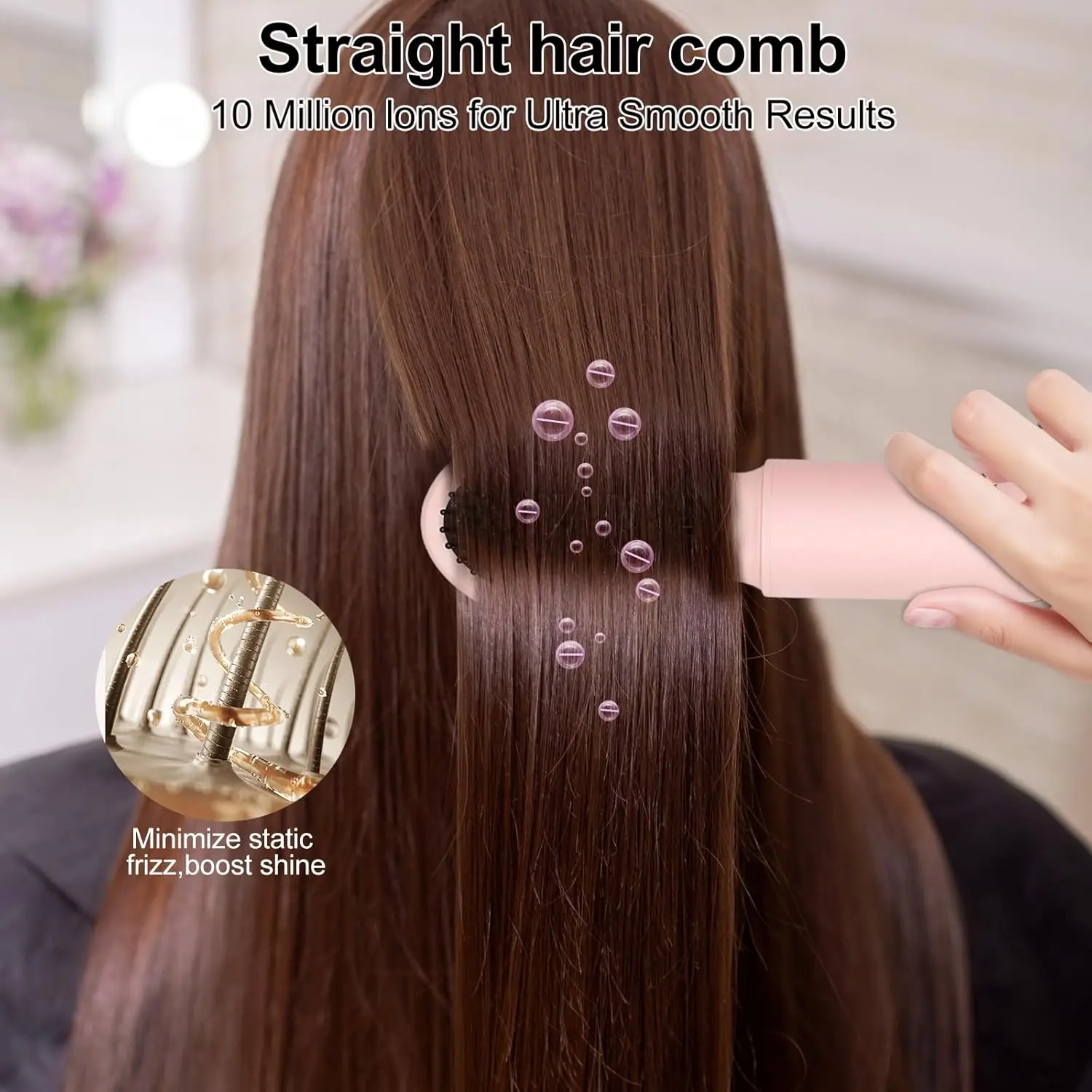 Картина 7: Стайлер с горячим воздухом 9 в 1 — высокоскоростная щетка для фена, 110 000 об/мин, складная щетка для фена с отрицательными ионами для быстрого сушки,