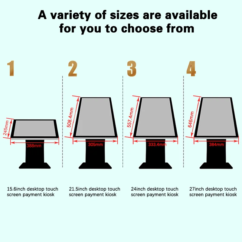 نظام Qr Code الماسح الضوئي كشك الطابعة 15.6 بوصة الخدمة الذاتية الدفع بالسعة اللمس الكل في واحد مع أندرويد