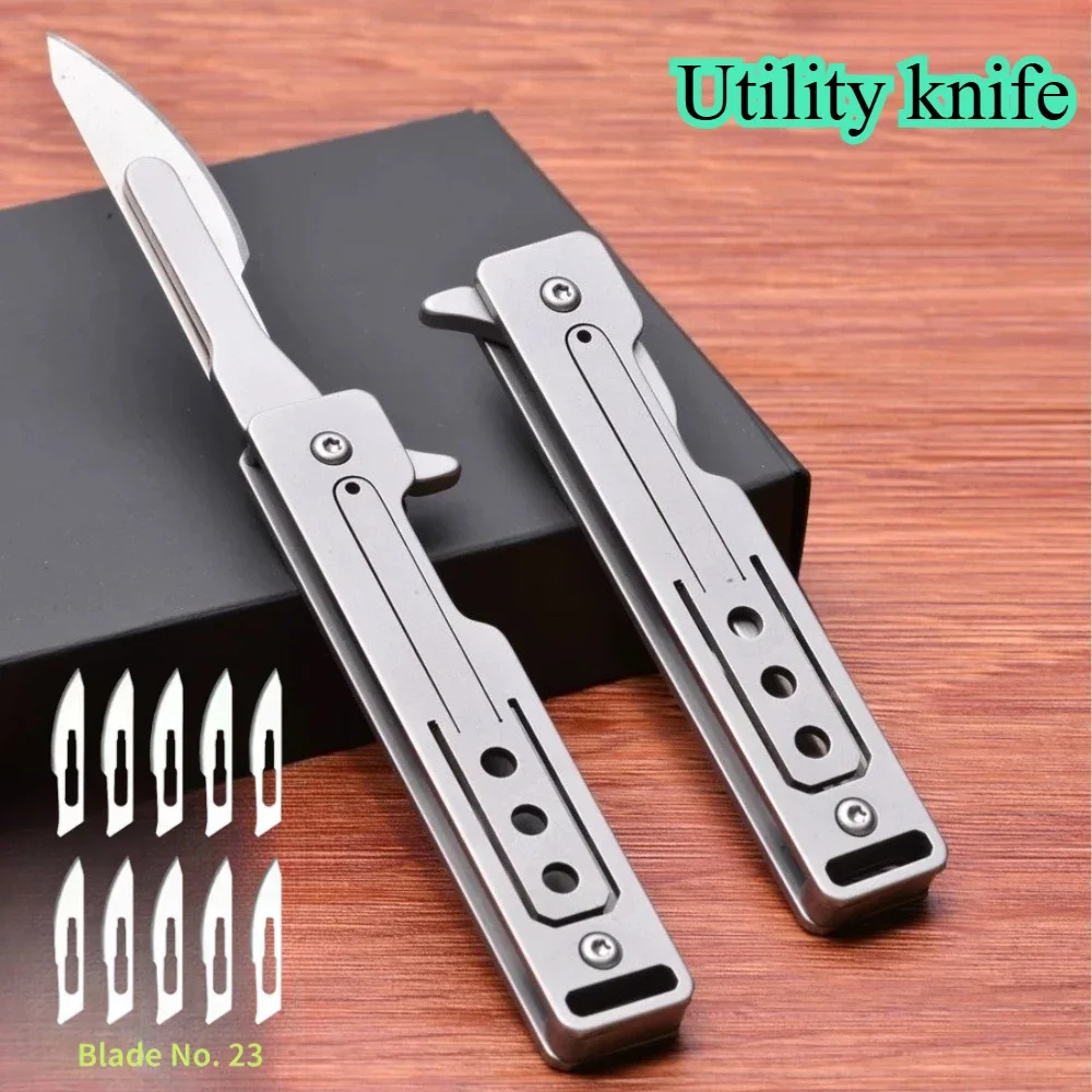 Hot Selling Titanium Alloy Surgical Knife, Quick Opening Folding Knife, EDC Unboxing Pocket Knife, Outdoor Camping Knife