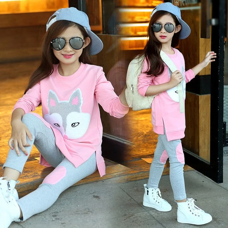 

Girls Clothes Set Spring Autumn Jacket + Trousers Pants 2 PCS Children Clothing for Girl Teen Kids Girls Clothes 8 10 11 12 Year