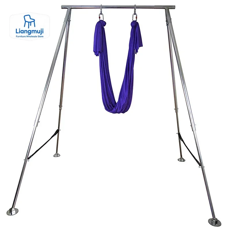 

PRIOR FITNESS Регулируемая по высоте качели для йоги, подставка для гамака, внутренняя и наружная воздушная установка для йоги, фитнеса, акробатики
