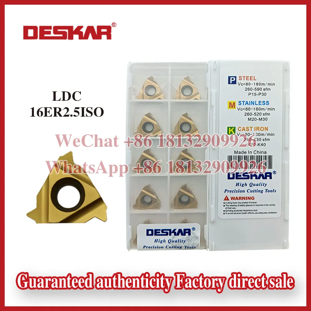 DESKAR 16ER2.0ISO 16ER2.5ISO 16ER3.0ISO 16ER3.5ISO LDA LDC K15 LF6118 شفرات CNC أصلية ملولبة