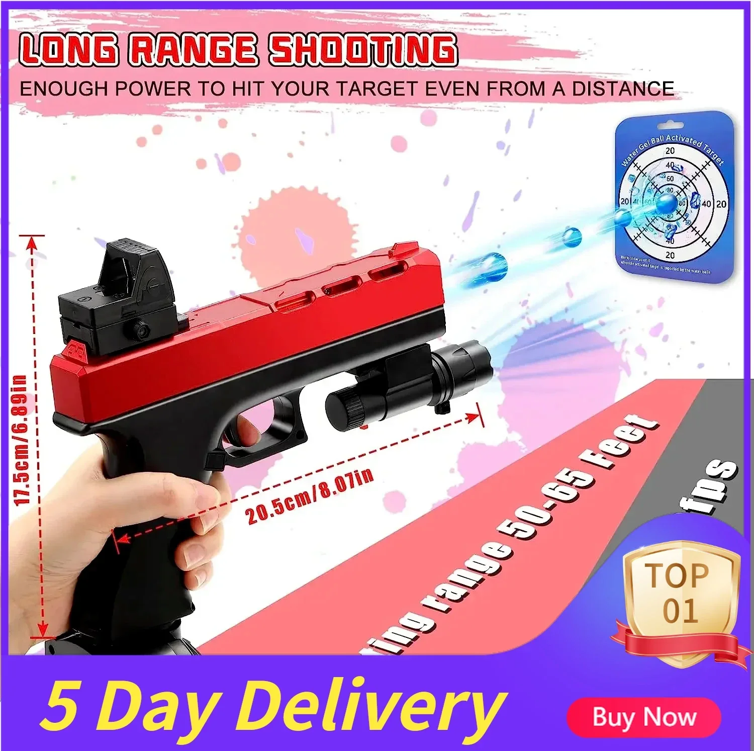 

Dual Mode Auto Shooting Splash Ball Air Gun Electric Christmas Toy Gun Water Ball Weapon Pistol Outdoor Sports 5 Day Shipping