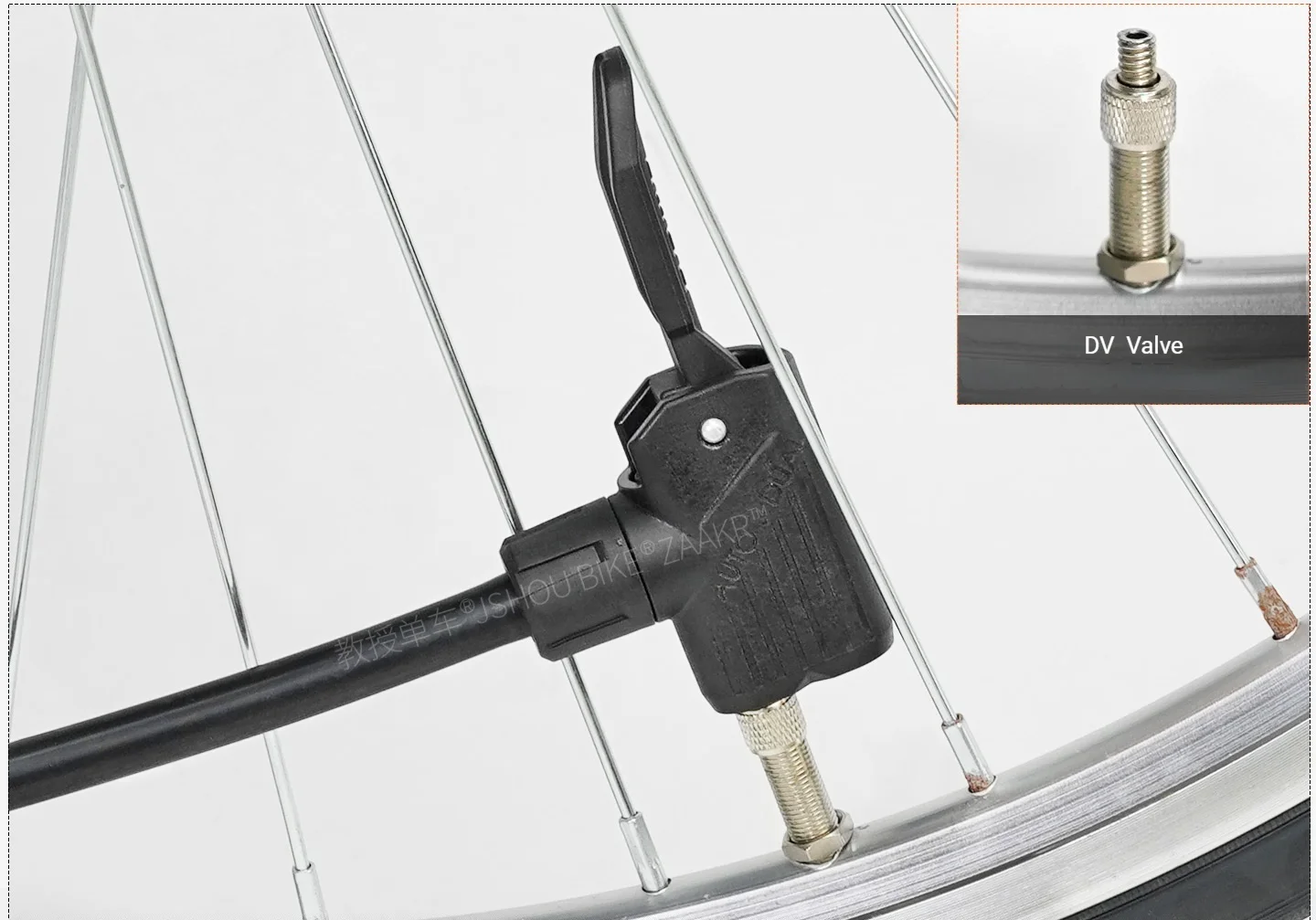 JSHOUBIKE Pumpenadapter, passend für 3 Ventile (Schrader/Presta/Dunlop), kompatibel mit 8/10 mm Schlauch, Ersatz für manuelle und elektrische Pumpen – Detail 14