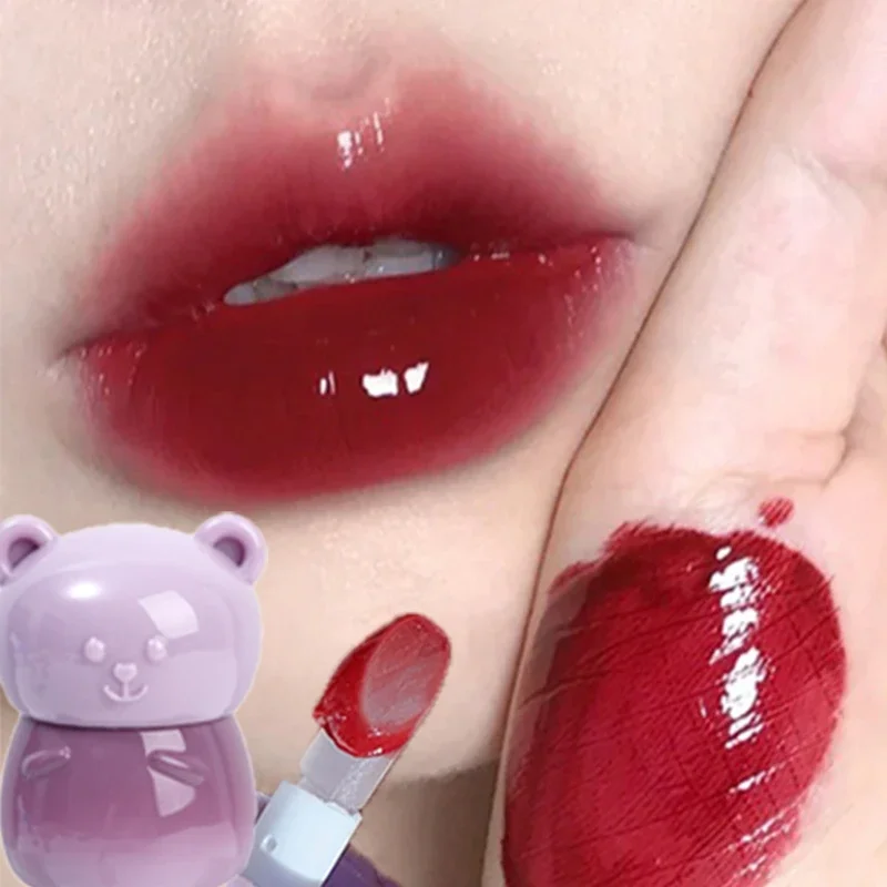 Espelho água roxo brilho labial cristal geléia hidratante batom líquido à prova dwaterproof água copo antiaderente lipgloss matiz coreano cosméticos