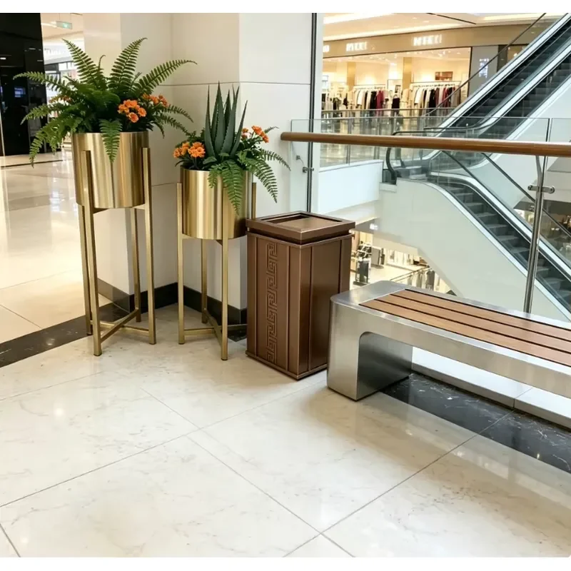 Modern Large Stainless Steel Planter Box Heavy Weatherproof Metal Flower Pot for Commercial Outdoor Garden Decor
