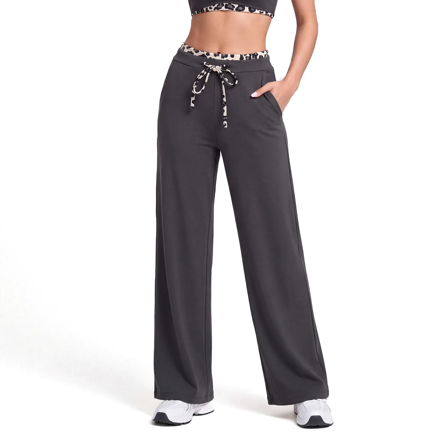 NEW Yoga Pants Women Straight Leg Bottoms Women Mid-Waist Fitness Pants Gym Leggings Naked Feel Pilates Running Sports Trousers