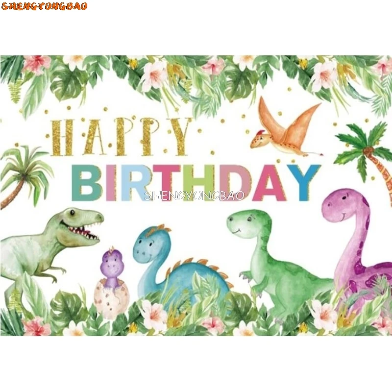 Newborn Baby Shower Photography Backdrop 1st Birthday Party Decoration Background Tropical Animal Photo Studio Props PK-13