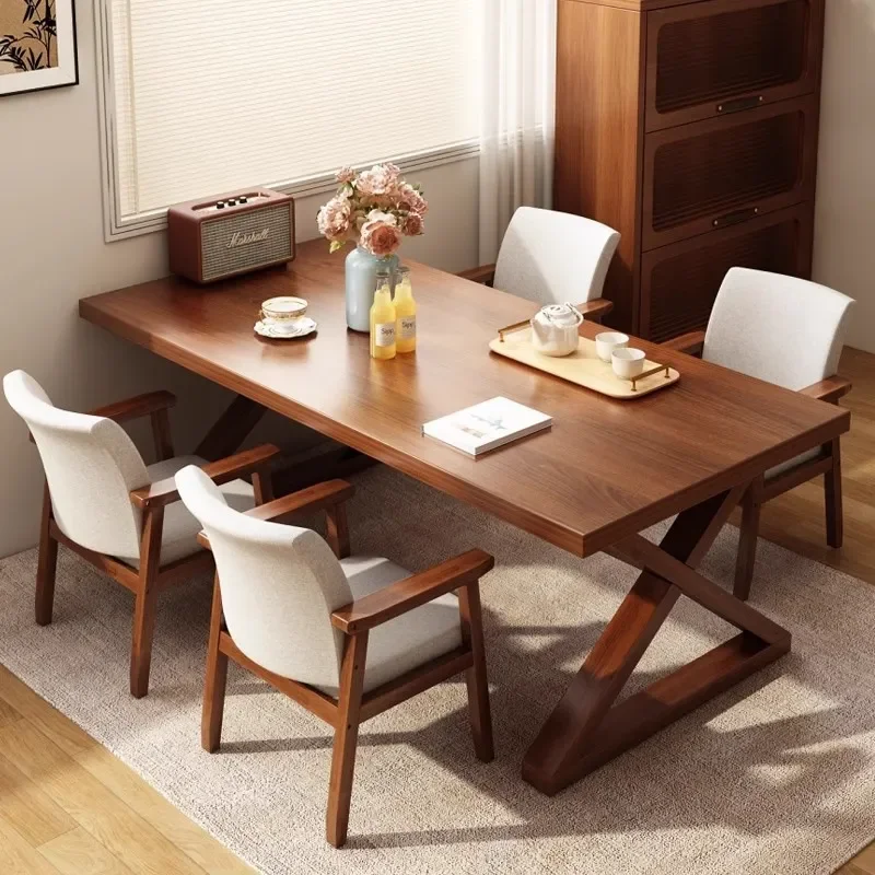 Solid Wood Computer Desk Large Rectangular Table for Home Bedroom Study Calligraphy Tea Drinking Double Desktop Workstation