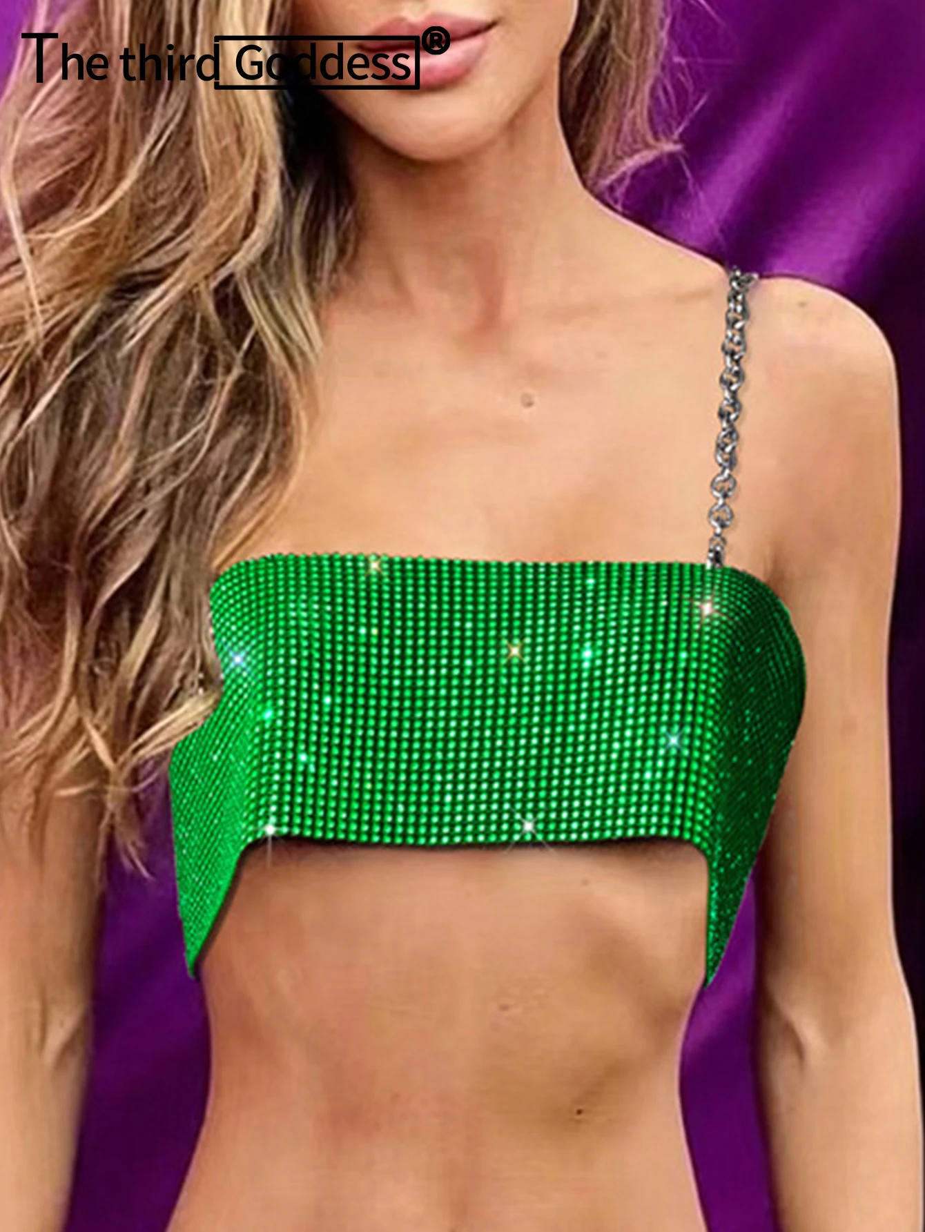Sexy see through rhinestone crop top women 2026 summer halter fishnet beach club party top hotwife rave outfit womens tank tops