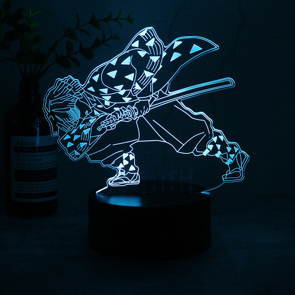 Ghost Slayer Anime Character Demon Killer 3D Acrylic LED Night Light Suitable for Room Decoration Birthday Gift Fan Gift