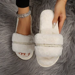 Winter 2023 New Women's Slippers Anti Slip Casual Indoor Flat Shoes Women's Warm Shoes Solid Color Fashion Women's Slippers