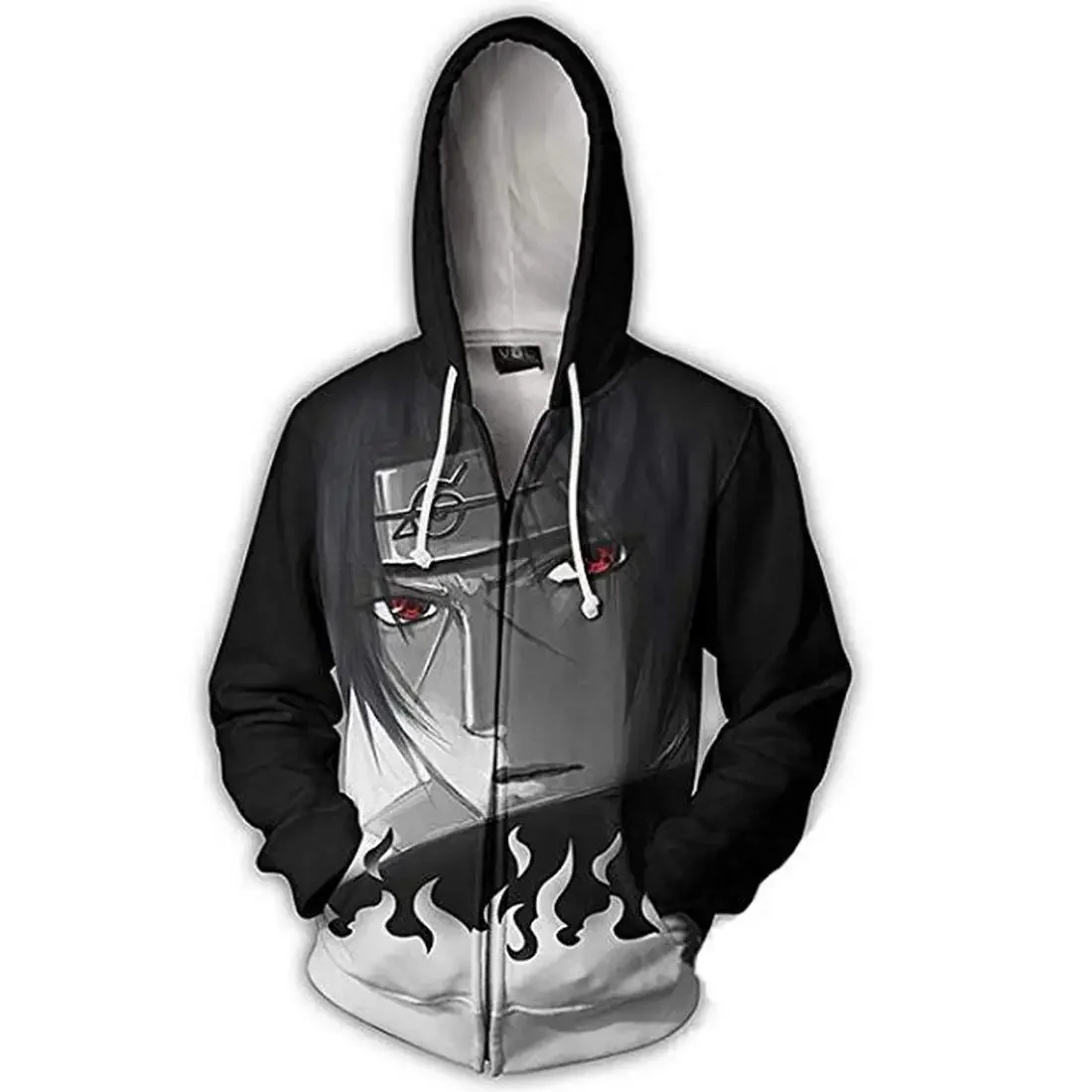 

Trendy Anime Naruto Character Same Style 3D Digital Printing Hooded Zipper Sweatshirt Anime Peripheral Loose and Casual