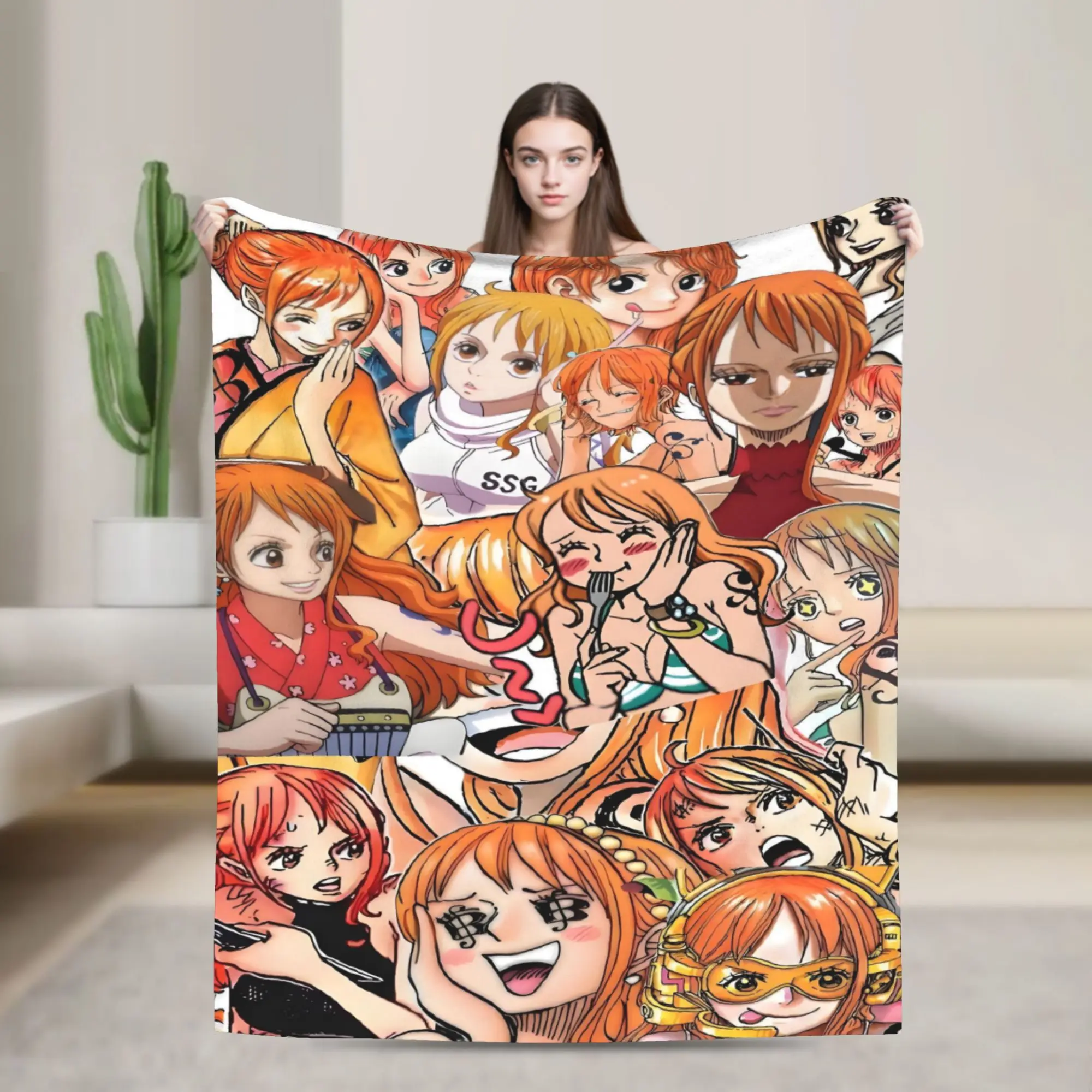 Custom Nami Anime Cartoon Blanket 3D Print Soft Flannel Fleece Warm Manga  Throw Blankets for Car Bedroom Sofa Quilt