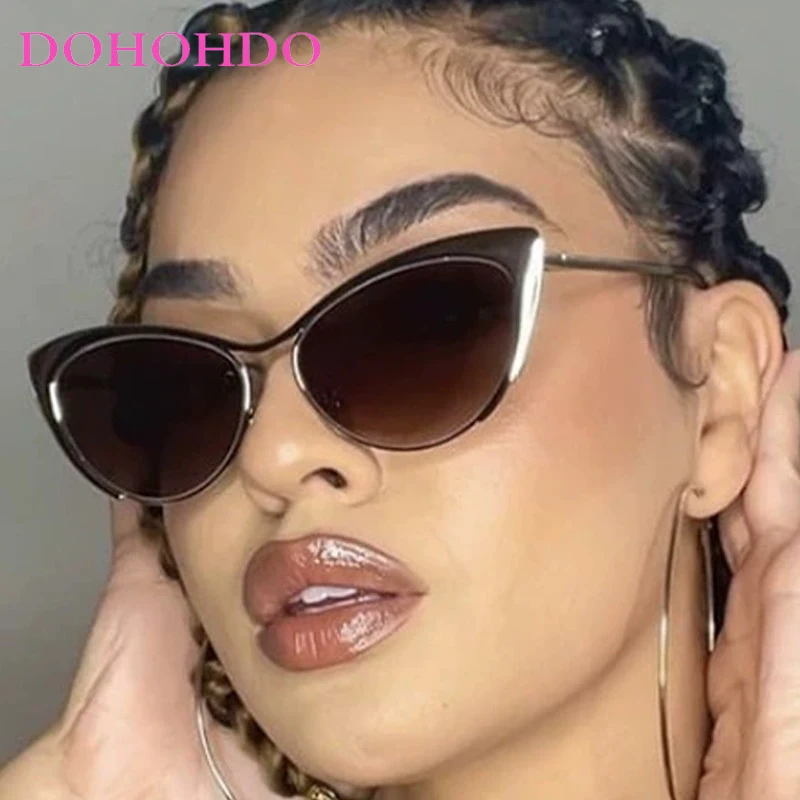 

DOHOHDO New Vintage Cat Eye Frame Sunglasses Women Luxury Brand Designer Fashion Female Eyewear Retro Trendy Sun Shades For Lady