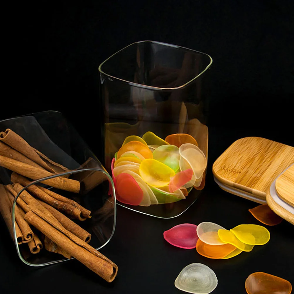 

750Ml Sealed Glass Jar Multipurpose Food Storage Container with Wood Lid Silicone Ring for Cereal Rice Nuts Spices Household Use