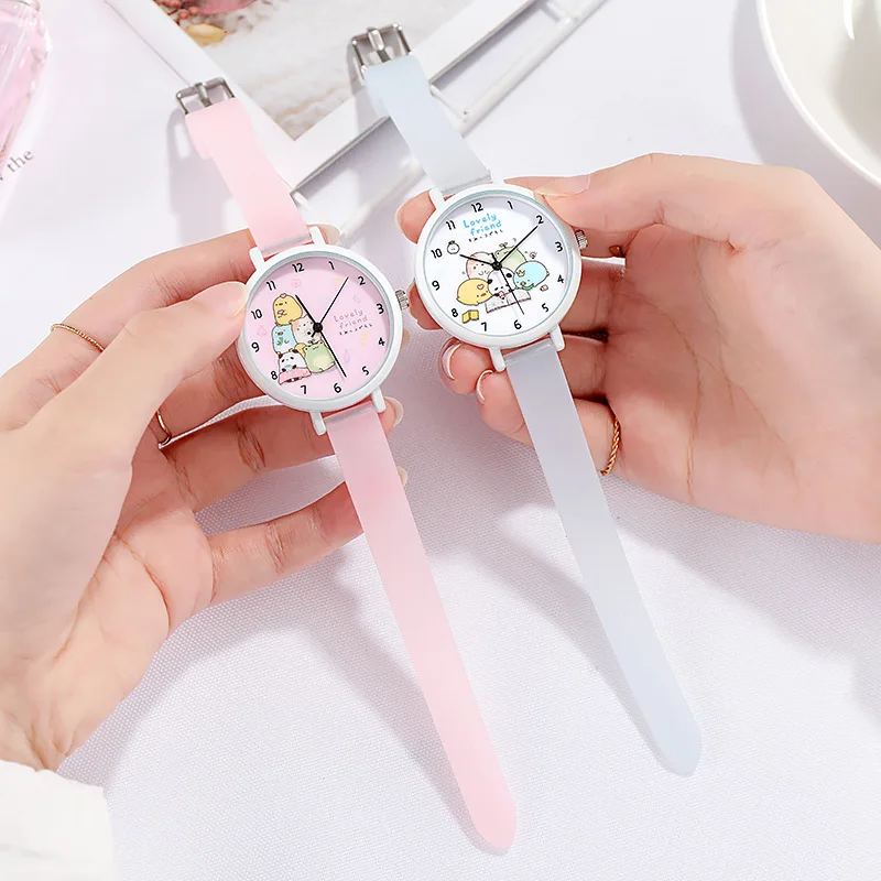 2022 Luminous Cute Watch For Girls Fashion Quartz Silicone Student Wristwatch Cartoon Kids Watches Colorful Children Clock Gift