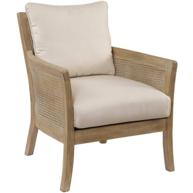 

Single sofa chair American comfortable modern high-end light luxury living room leisure chair tiger chair solid wood retro simpl