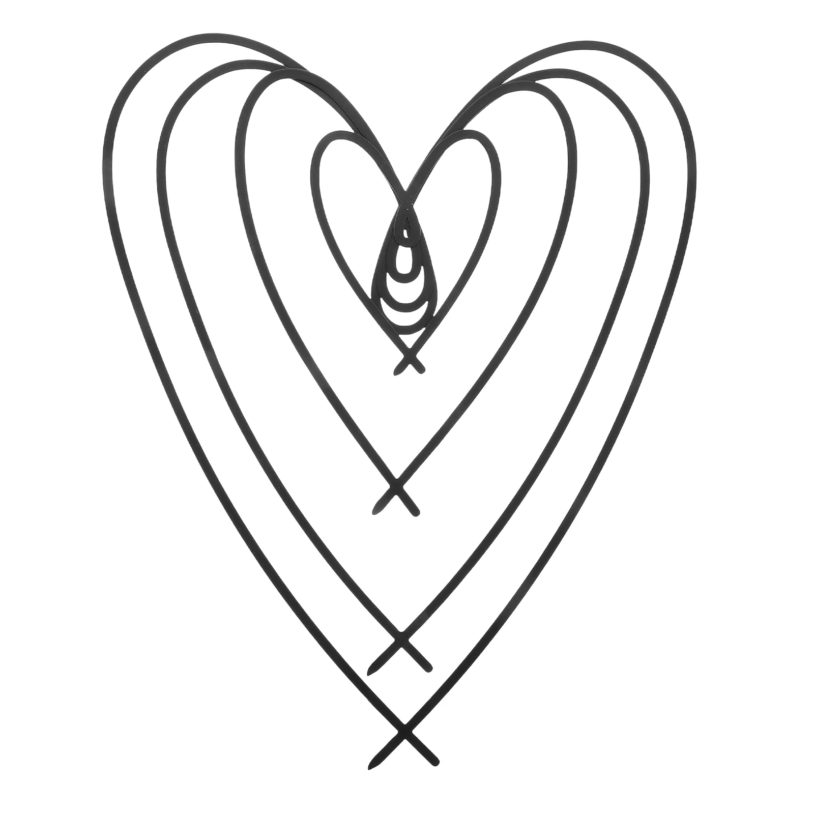 

4pcs Metal Heart Wire Hanging Decor Iron Artistic Sculpture For Bedroom Living Room Wedding Home Art Pendant Hollow Out Creative