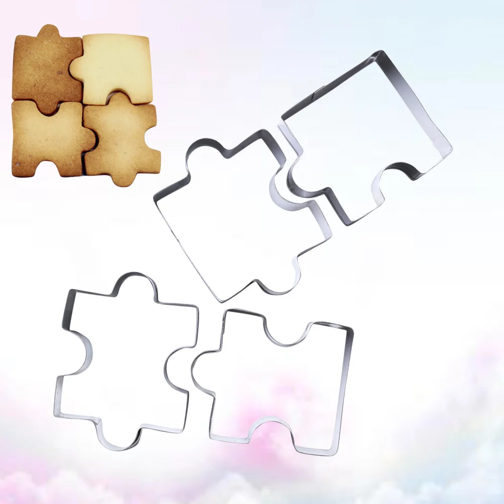 

4 Pieces Stainless Steel Biscuit Cookie Cutter Set for Baking Molds DIY Pastry Tools Cake Fondant Star Shaped Mold