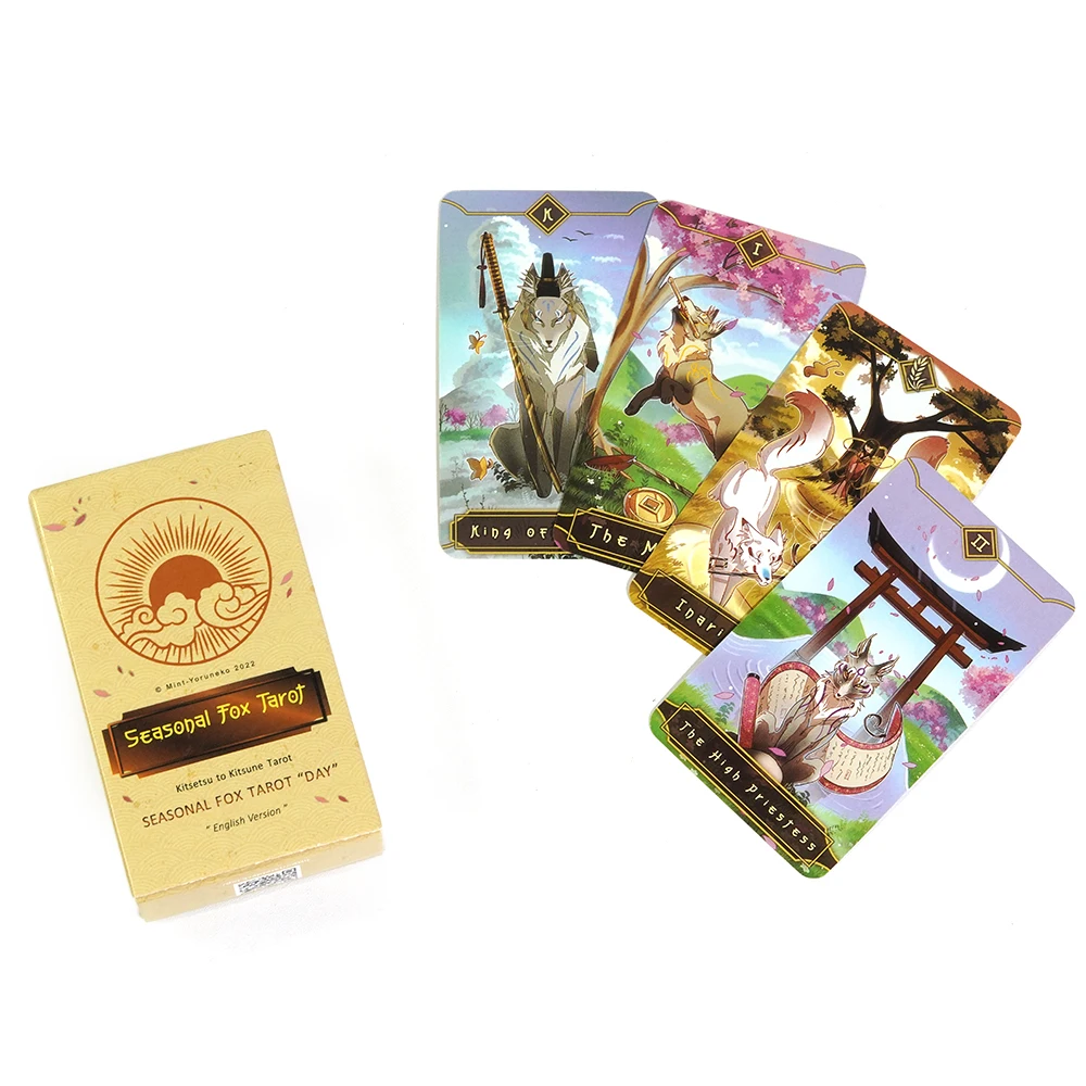 Seasonal Fox Tarot kitseysu to kitsune tarot 78 Cards Tarot english version