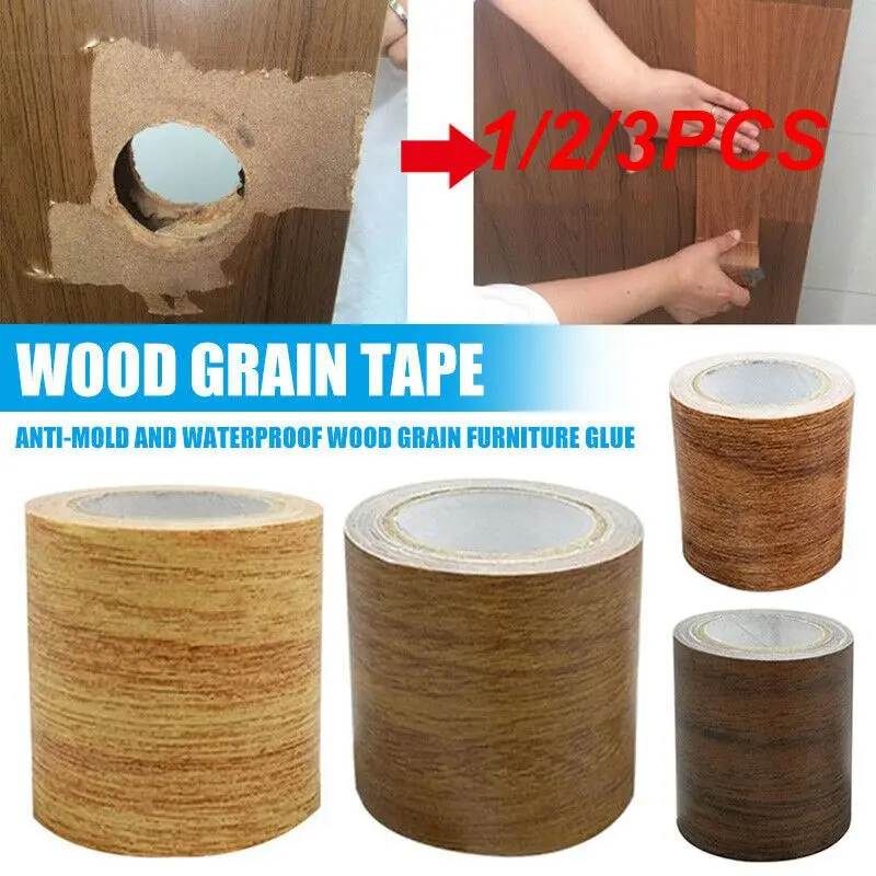 1/2/3PCS Repair Subsidies Stickers Realistic Wood Grain Floor Stickers Self Adhesive Fix Patch Furniture Renovation Skirting