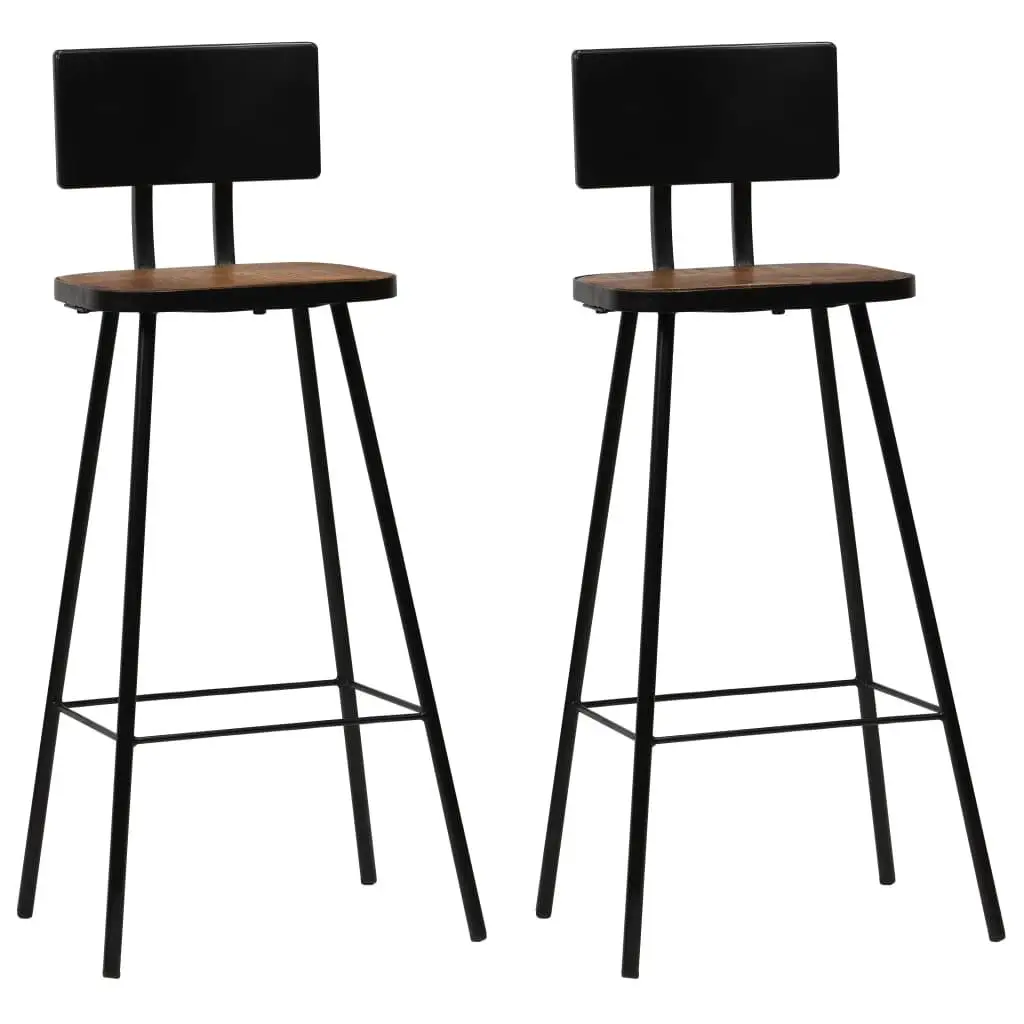 

Set of 2 Rustic Reclaimed Wood Bar Stools - Stylish & Durable Design for Home or Kitchen