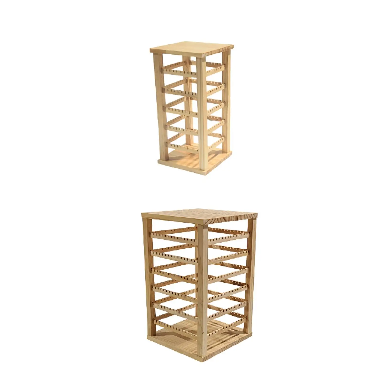 Wooden Rotating Earring Holder Multi Tier Jewelry Organizer for Exhibit Events and Dressing Tables