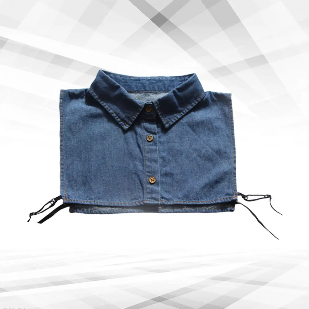 

Detachable Fake Collar Cotton Denim Adjustable Shirtless Collar For Men Women Solid Color Clothing Accessory Suitable Wedding