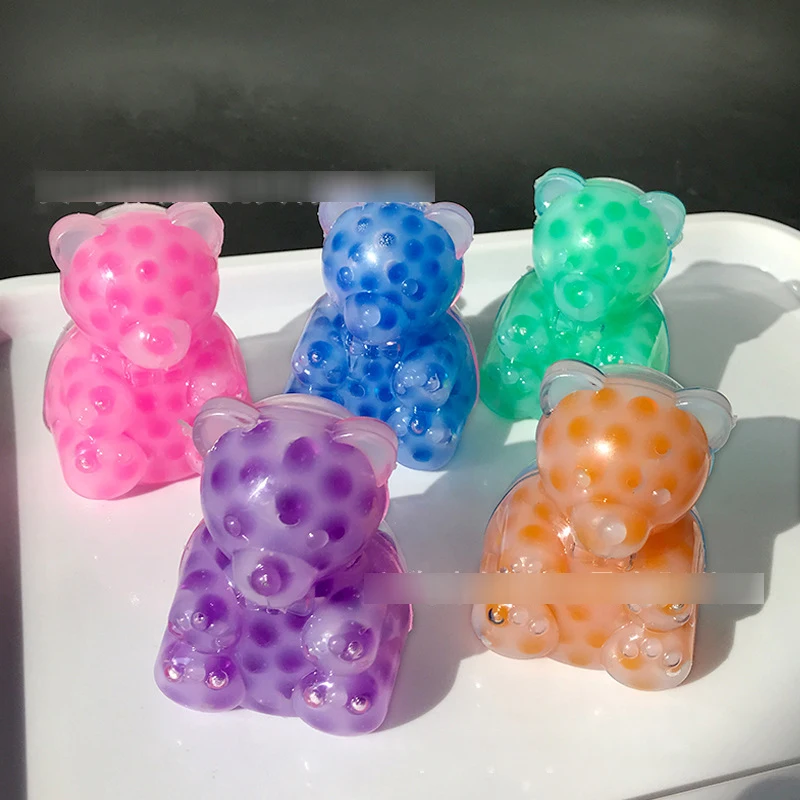 اسفنجي الدب الصغير ضغط البثور الضغط تململ لطيف قرصة أبل مكعب الدببة مكافحة الضغط تنفيس لعبة حسية مضحكة #5