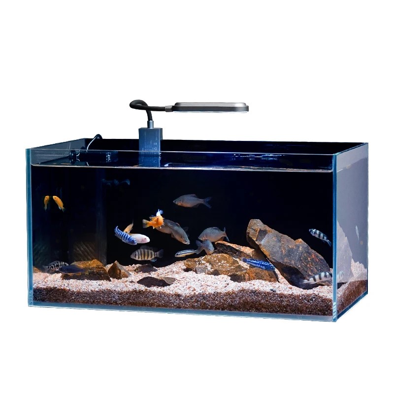 Stream tank ultra-white glass full set of landscaping household small and medium desktop fish tank integrated filter tank