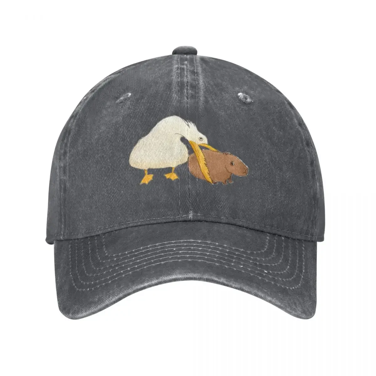 Casquette de baseball Capybara étant mangé vivant par un pélican, casquettes de luxe, chapeau d'été, casquette de camionneur vintage, casquettes pour hommes et femmes