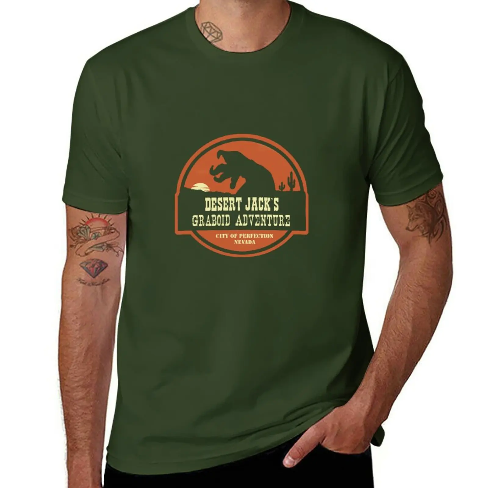 New Desert Jack's Graboid Adventure logo T-Shirt tops funny t shirts men clothes