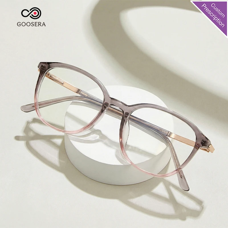 

Stylish Women's Round Reading Glasses Fashion Rhinestones Design Anti Blue Ray Hyperopia Prescription Eyeglasses Lens