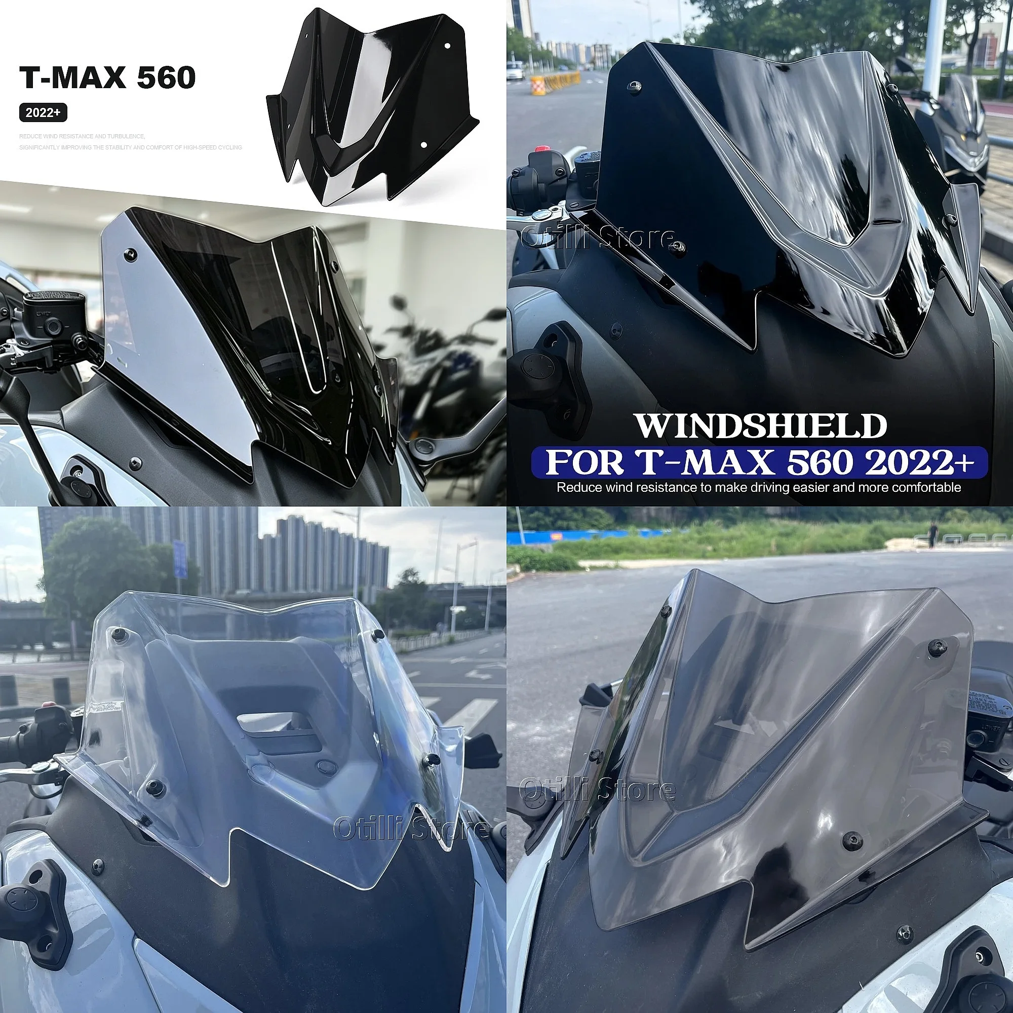 Tech Max Accessories - Motorcycle Windshield Windscreen Front Visor For